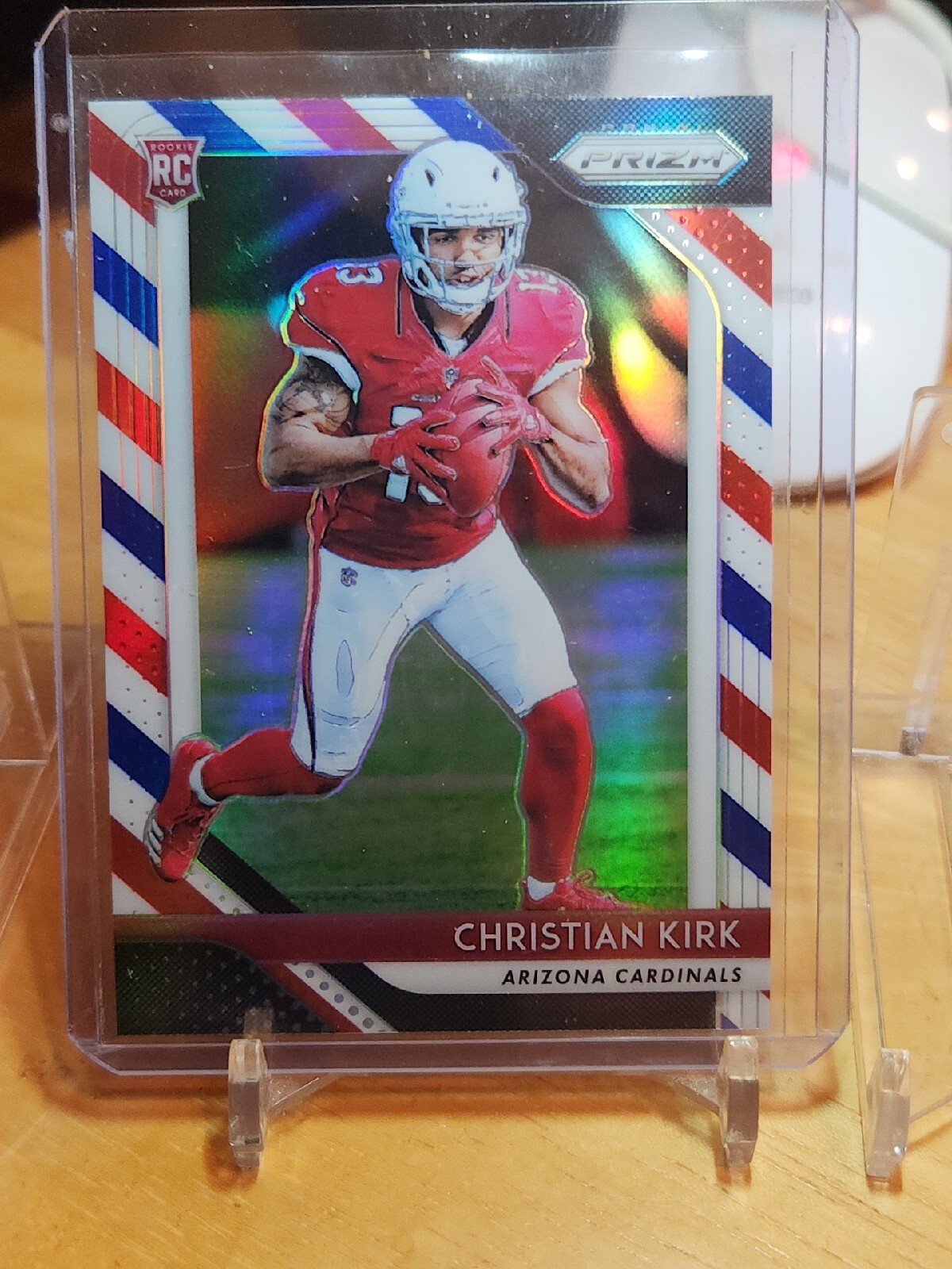 2018 PRIZM CHRISTIAN KIRK ROOKIE CARD RED WHITE BLUE REFRACTOR #219 JAGUARS