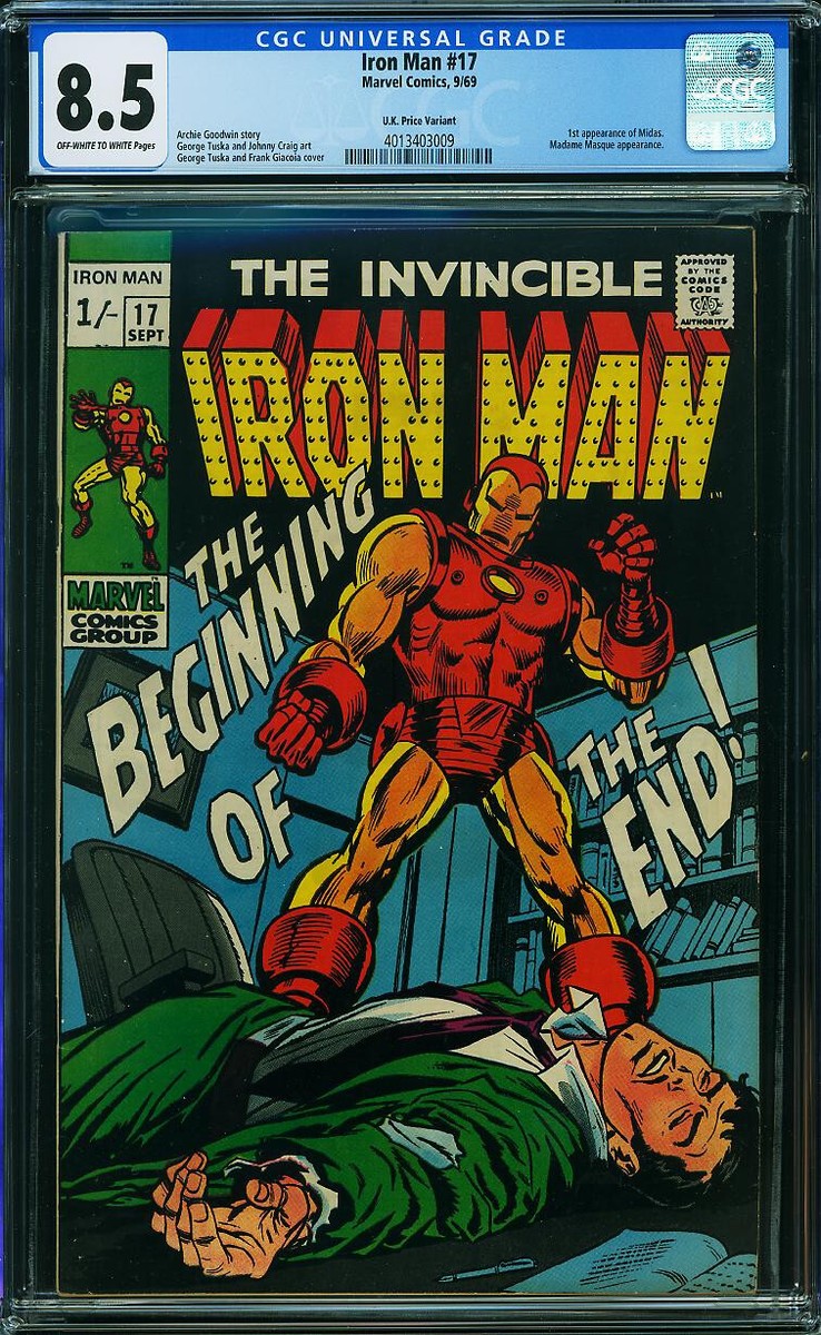 IRON MAN #17 CGC 8.5 1ST MADAME MASQUE MARVEL 1969 UK Price