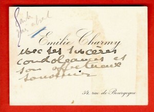 Lr15 Carte De Visite Emilie Charmy Artiste Peintre Henry Beraud 1937 Ebay