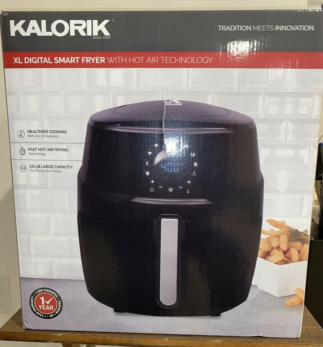 Kalorik Friteuse numérique Kalorik en acier inoxydable de 3,2 L