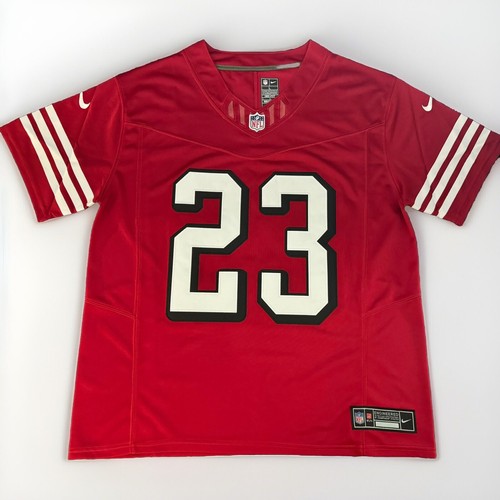 Duża koszulka Christian McCaffrey #23 Vapor FUSE Alt Red Elite Jakość 49ers - Zdjęcie 1 z 11