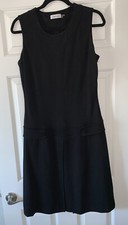 CALVIN KLEIN DRESS DROP WAIST KNIT BLACK SIZE 10