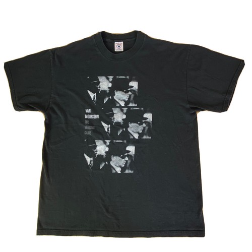 Vintage 90s Van Morrison Healing 1998 Tour Mens Black XL Shirt New York Boston