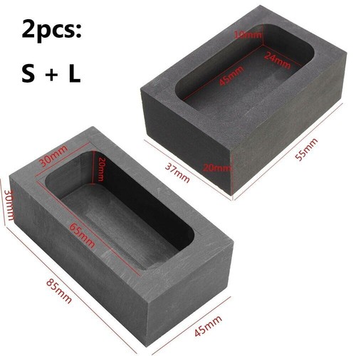 2pcs Gold Silver Graphite Ingot Mold Mould Crucible for Melting Casting Refining - Picture 2 of 16