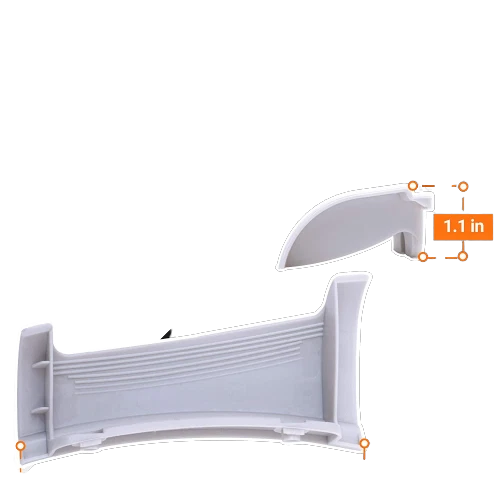 Door Handle (White) Compatible with Duet Kenmore Whirlpool Washer 8181846 - Image 4 of 4