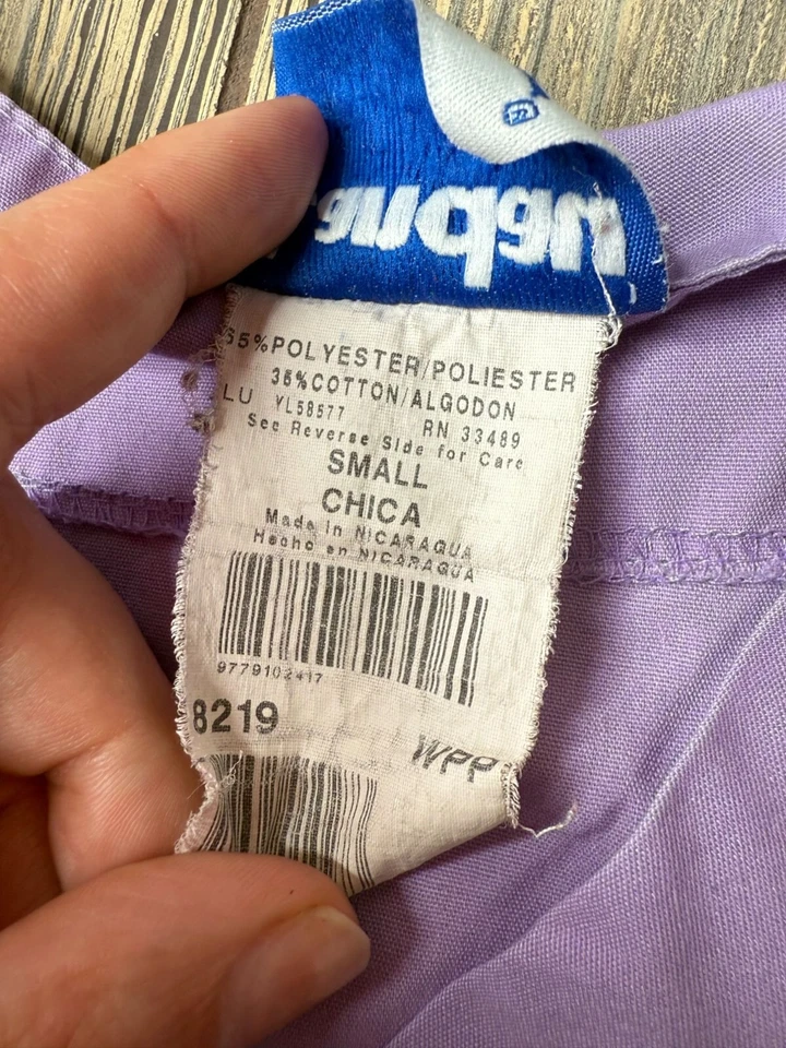 Blusa Médica Landau Mujer Lavanda Cuello en V Pequeña 65% Poliéster 35% Algodón Foto 2 de 3