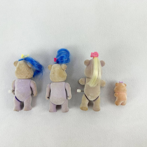 Vintage Bitsy Bears Figures TYCO Set of 4 Fuzzy Scooter Bike Rider Baby Toys - Picture 2 of 6
