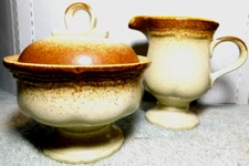 Mikasa~Whole Wheat E8000 Cream & Sugar Servers Made in Japan 3 Pc. Set