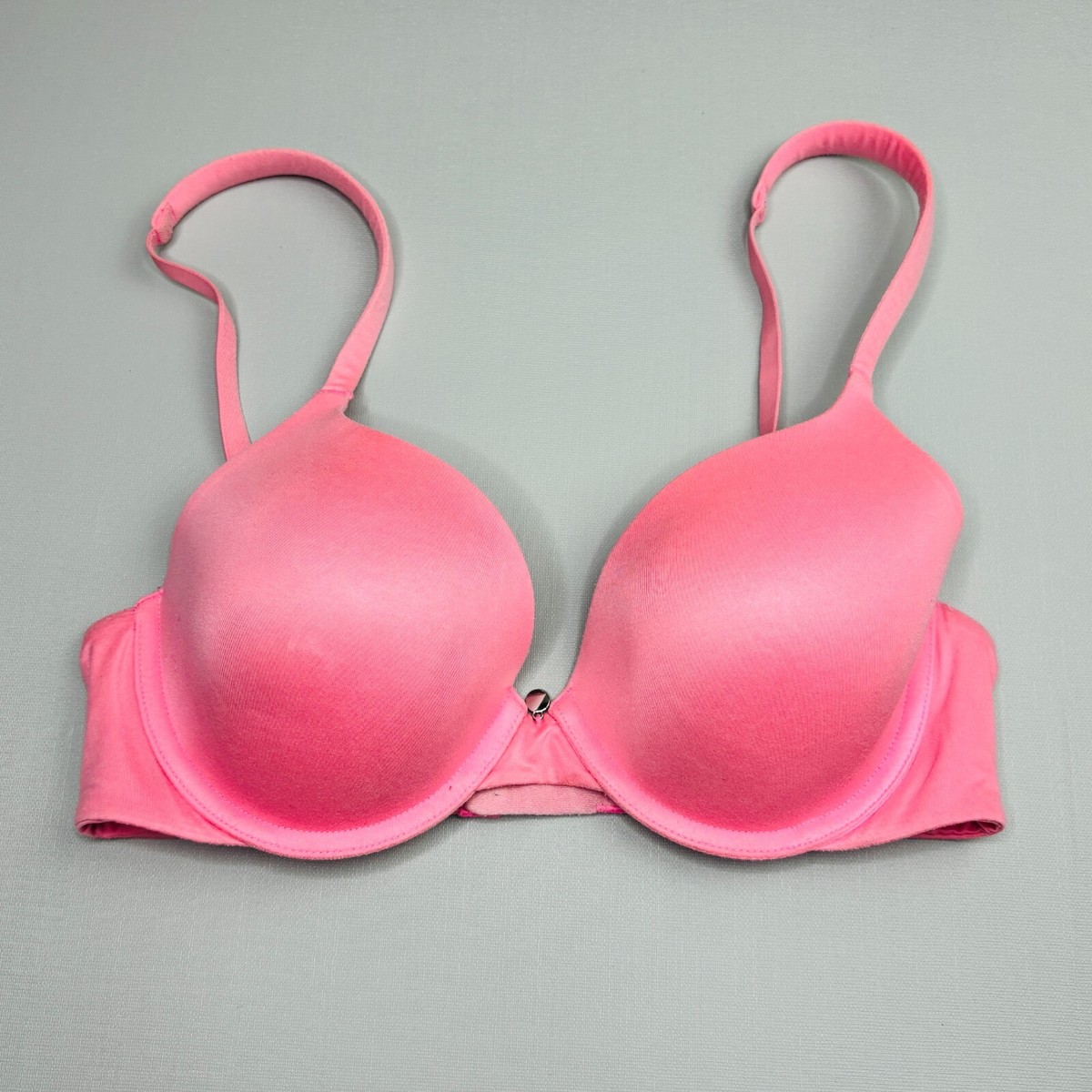 Victoria Secret Lined Perfect Coverage Bra 32C Pink Satin