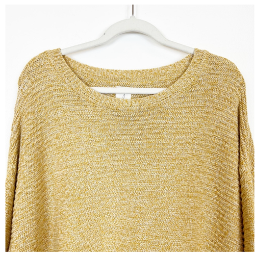Joie Chunky Knit Sweater Side Button Detail Yellow / Gold Women's Size XL - Picture 2 of 9