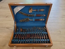 Kee Teck Jewelry Vintage 19 Pcs Dessert Flatware Set Thailand MCM VTG