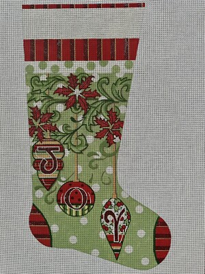 Alice Peterson Hand Painted Needlepoint Canvas Stocking Joy