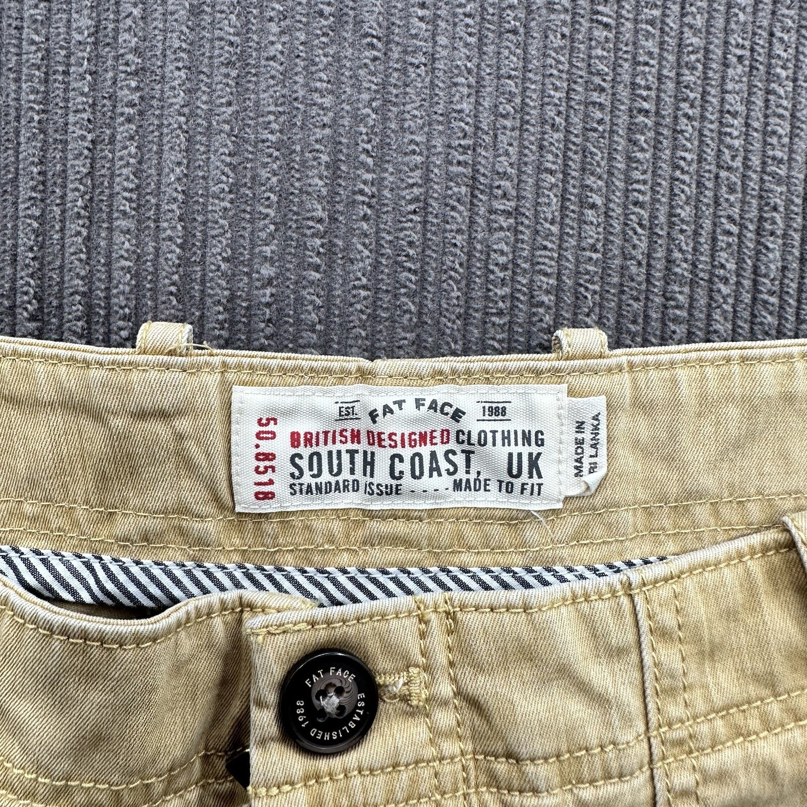 Fat Face Men Shorts 36 Tan Cotton Outdoors Beach Casual Walking 10