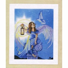 LANARTE 0157488 Angel in the night Counted cross stitch kit 27 count