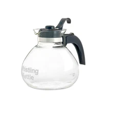 Cafe Brew Glass 12 Cup Stove Top Whistling Tea Kettle