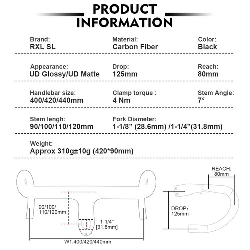 Full Carbon Fiber Road Gravel Bicycle Integrated Handlebar 28.6/31.8mm Drop Bar - Picture 5 of 48