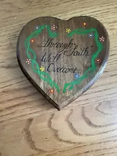 Heart Shaped Wooden  Box See Pictures For Details