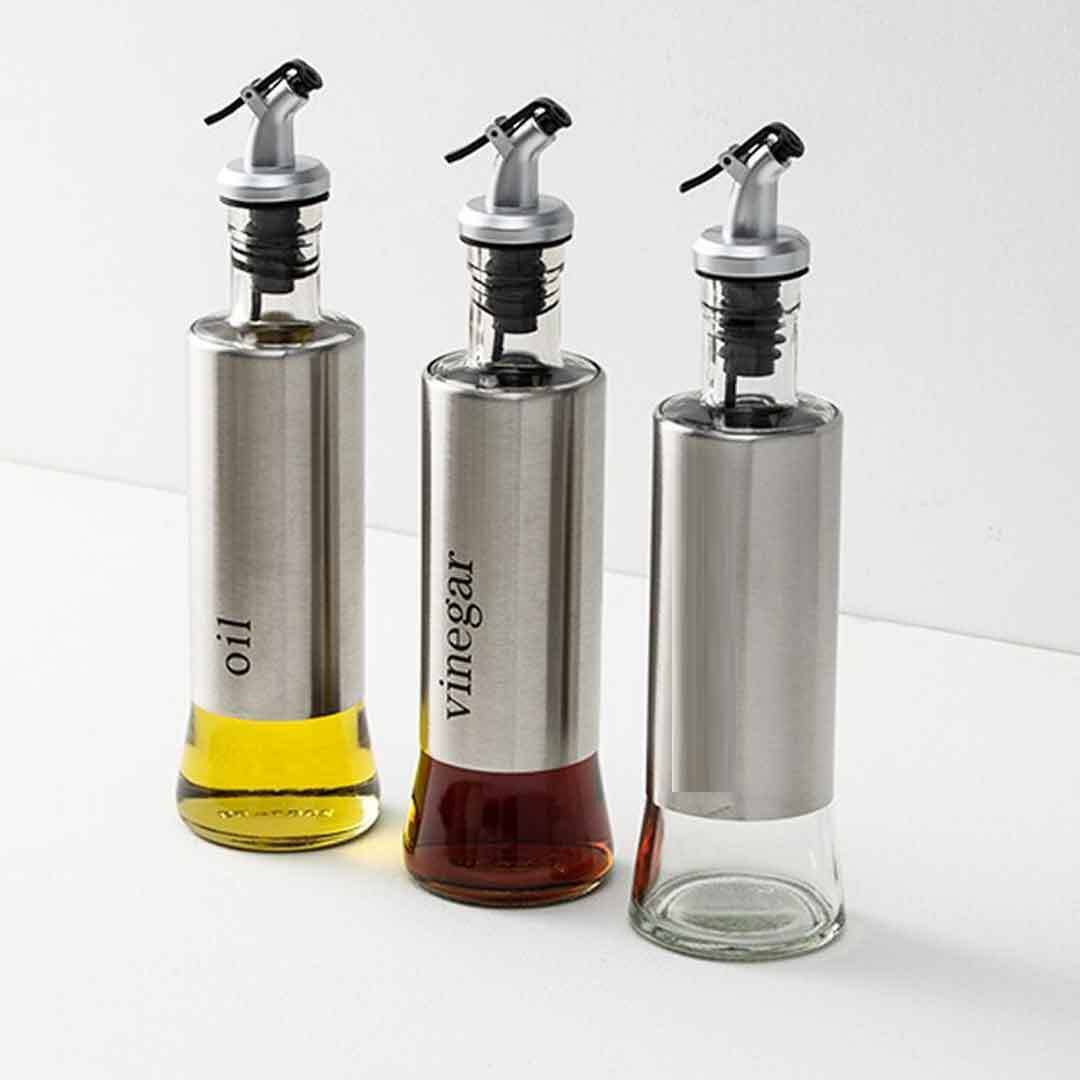 Olive Oil Vinegar Glass Bottle Dispenser Cooking Sauce Pourer Kitchen