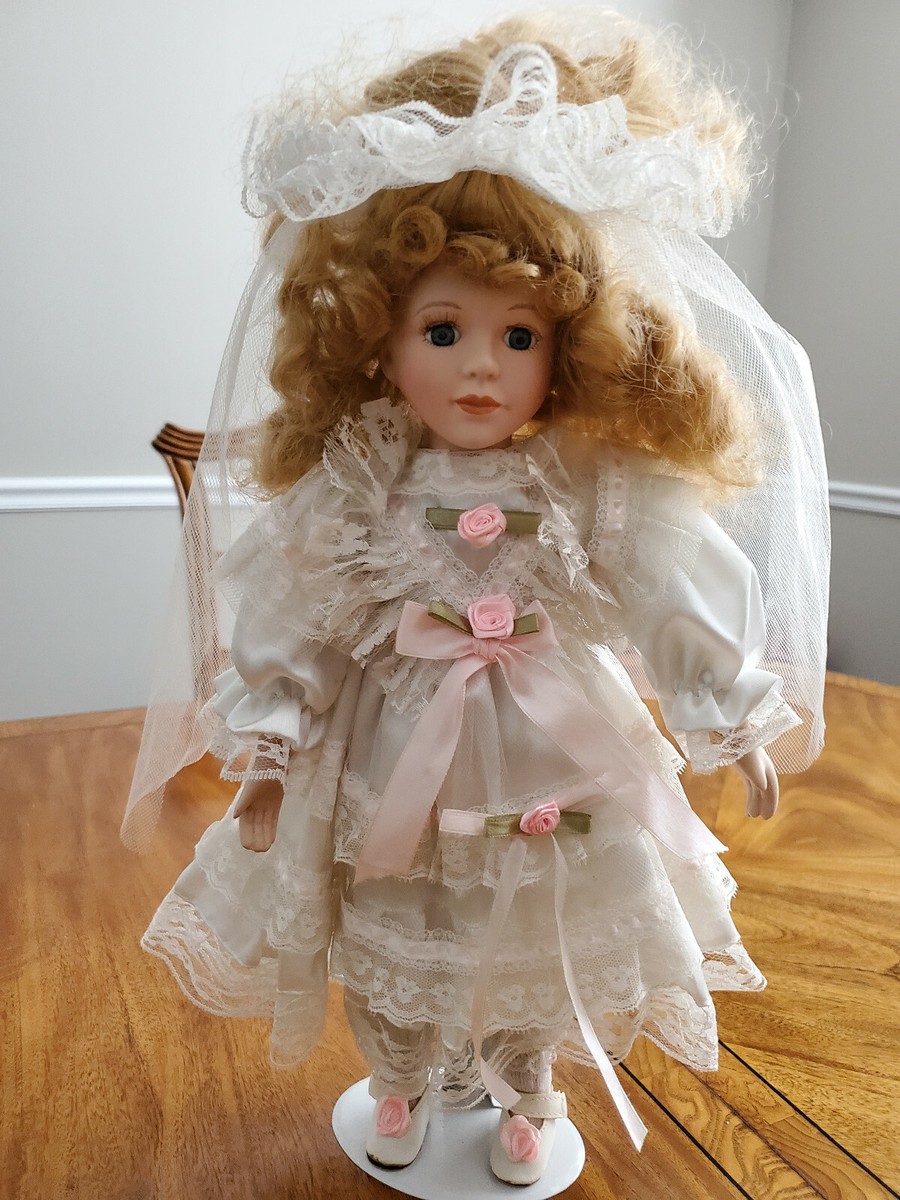 Wondertreats Inc 16” Collectible Porcelain Doll blonde Hair with