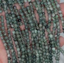 4MM GREEN SPOT JASPER GEMSTONE ROUND LOOSE BEADS 15"