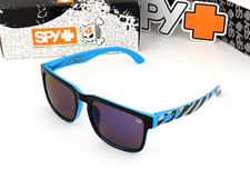 Spy Helm Promo Sunglasses Black-Blue Zebra Frame Blue Mirror Lens Blue Logo S16