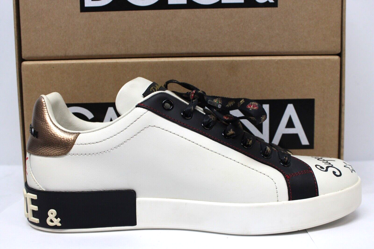 Dolce & Gabbana Portofino sneakers in printed nappa calfskin