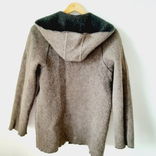TALBOTS Reversible Alpaca Wool Hoodie Coat Jacket sz: Med - Picture 2 of 14
