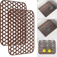 Sink Protectors for Kitchen Sink, 2Pcs TOOVEM13.6x 11.6''Non-Slip Silicone Mat