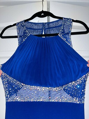 Long elegant royal blue dress | eBay