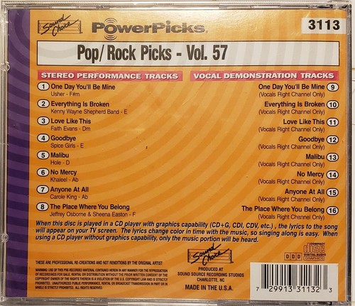 Sound Choice Power Picks Pop/Rock - Vol 57 SC3113 - Picture 2 of 2
