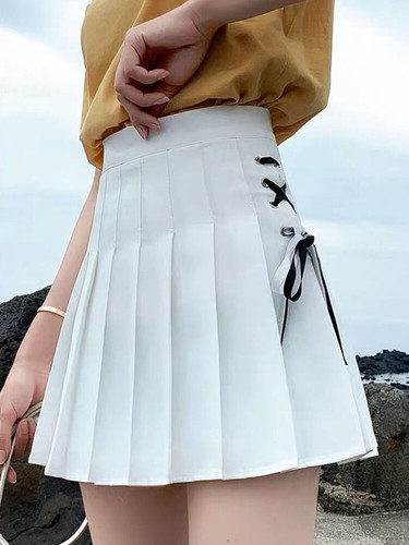 School Girl Skirt Plus Size Women Bandage Pleated A Line Mini High Waist Party - Bild 8 von 19