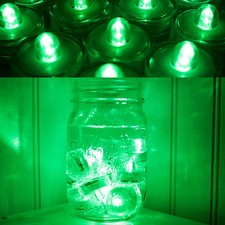 48 Pack Green Submersible Bright Battery Operated LED Tea Light Wedding