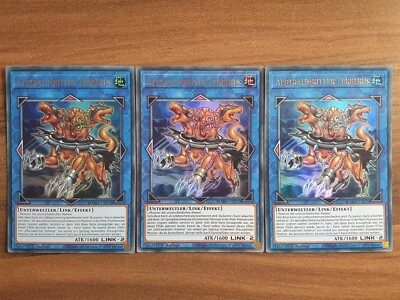 3x Yu-Gi-Oh! MAMA-DE070 Albtraumritter Zerberus Ultra Rare NM 1st Ed