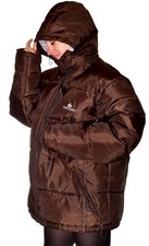 grosse doudoune à capuche amovible marron homme polaire taille XL