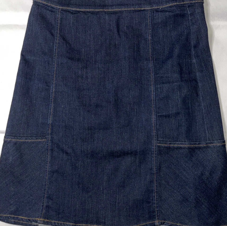 De segunda mano - Falda de mezclilla elástica línea A de Ann Taylor para mujer (talla 6) Foto 2 de 4