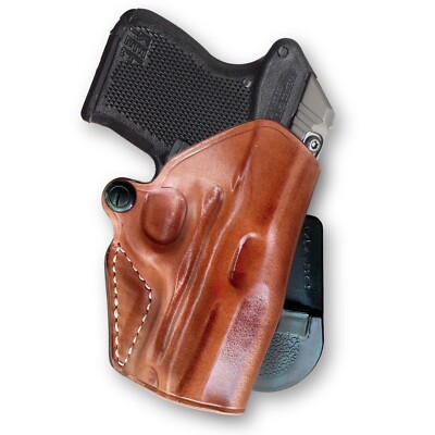 Leather OWB Paddle Holster Open Top Fits, Jimenez Arms JA380 2.75