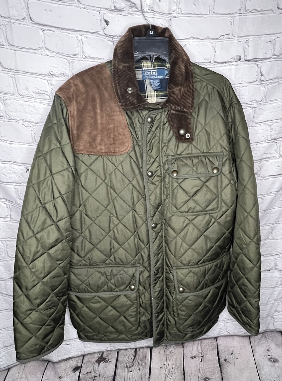 Vintage POLO Ralph Lauren Quilted Jacket Hunting Patc… Gem