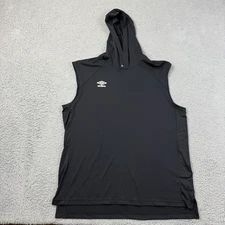 Umbro Hoodie Vest Shirt Mens Large Performance Logo Short Sleeve