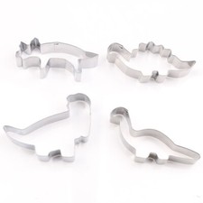 UK Metal 4 Piece Dinosaur Shaped Cookie Pastry Icing Cutter Mold Set