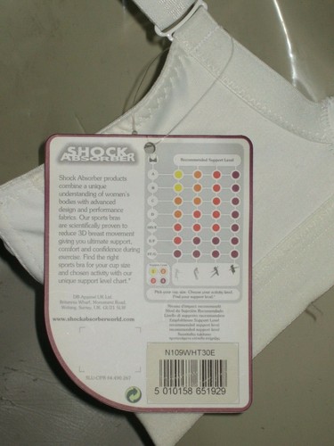 Shock Absorber Women's D+ Max Support Sports Bra, White UK Size 32DD 30E Red 32e - Picture 7 of 11