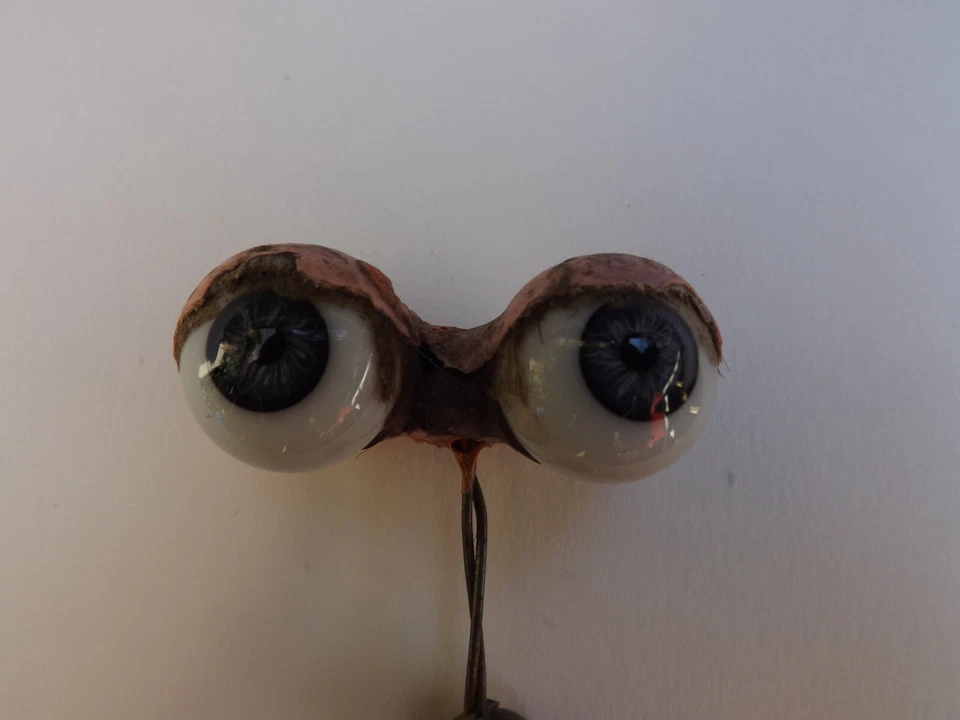 POUPÉE ANCIENNE : YEUX BLEU ANCIENS EN VERRE EMAILLÉ BLEUS -GRANDE TAILLE - Photo 4/4