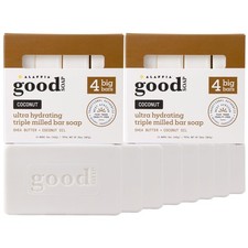 Good Soap Coconut 2-Pack (8 Bars) – Long-Lasting, Triple-Milled with Fair Tra...