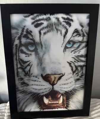 3-D Black And White Tiger Picture Fram