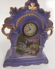 Late 19th Century Stunning German Mantle Clock, Beautiful Colours - Horse Design