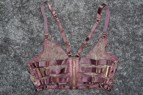 Bordelle Selene Bodice Bra Plum purple star embroidery 24k NWOT S Small