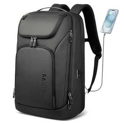  Business Smart Backpack for Men Anti-Theft for 17.3 Inch Laptop with USB Black