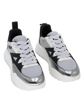 DKNY Womens Zanira Lace-Up Sneakers Nickel Coconut Metallic Mesh Sz US 6 EU 36