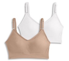 Jockey Set of 2 Seamfree Back Smoothing Cami Strap Bras Light/White XL New
