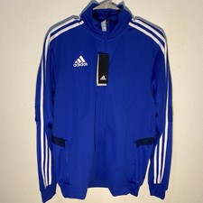 NWT Adidas Tiro 19 Men s Training Jacket Full-Zip Medium Soccer Blue/White