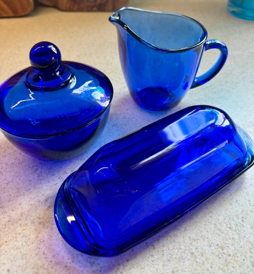 Vintage Anchor Hocking COBALT BLUE 5 Piece Tablemates Set CI86579